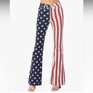 Judy Blue Harley High Rise Star and Stripe Women's Flare Jeans NWT